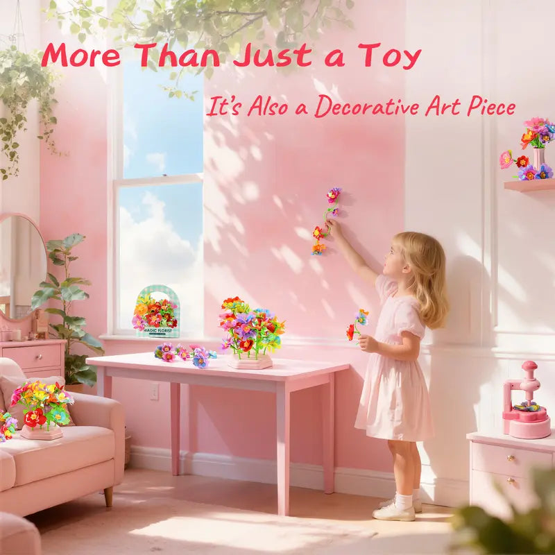 Arts and Crafts for Kids – DIY Flower Bouquet Kit for Girls, Press Fabric Flowers, Ages 3-12