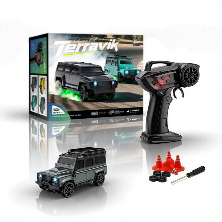 1/64 Mini RC Drift Car – 4WD High-Speed Remote Control Sports Car with LED Lights