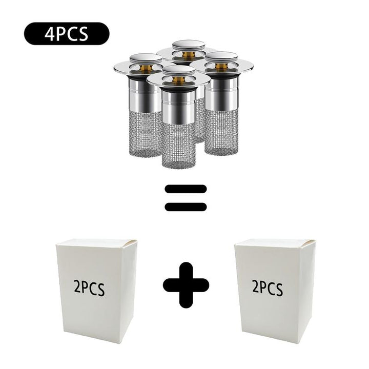 Bathroom Sink Drain Strainer – Pop Up Sink Stopper with Removable Stainless Steel Hair Catcher