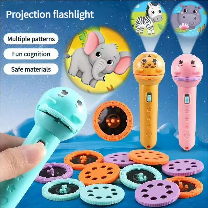 Educational Intelligent Cartoon Projector for Kids Fun Cognitive Learning Flashlight with Multiple Patterns