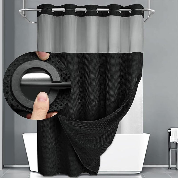 Shower Curtain with Snap-In Liner Wagonfly, Waterproof Inner Liner, Washable Cloth Curtain