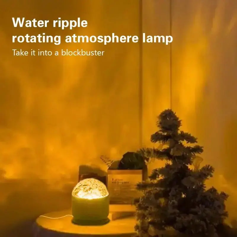 2-Scene Ocean Wave & 3D Water Ripple Projector Light – 16-Color Round Lamp with Remote Control