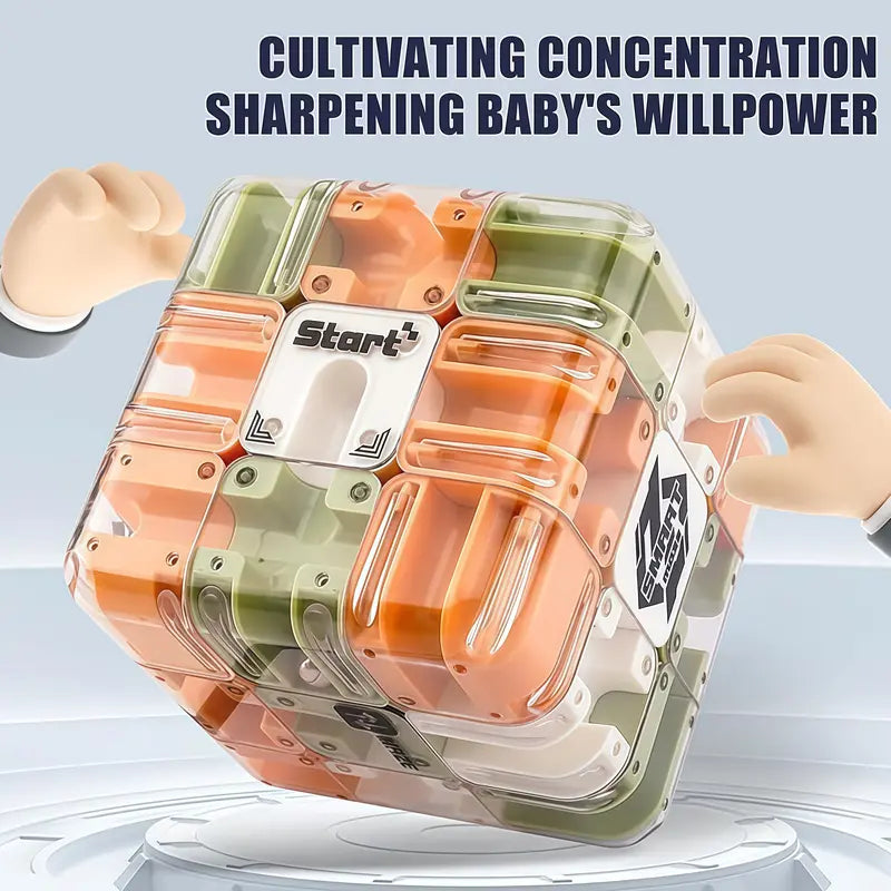 3D Ball Maze Cube Puzzle – Educational Logic Cube for Kids, Parent-Child Battle Game