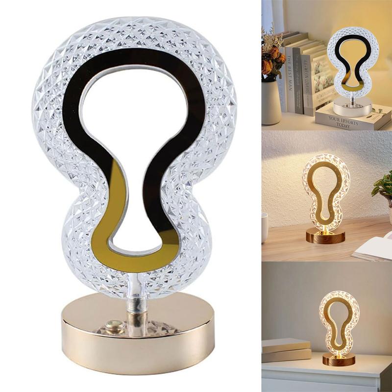 USB Rechargeable Modern Crystal Table Lamp LED Night Light