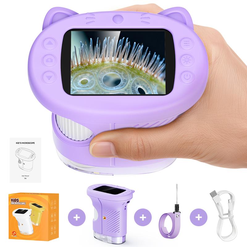 STEM Microscope with Camera – 2.4" 4K Screen, 1000X Magnification & 100m Telescope