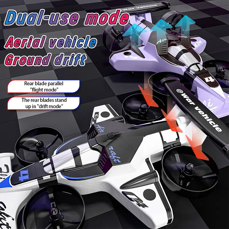Remote-Controlled Car & Plane Combo 360-Degree Drift Tires, Land & Air Capable