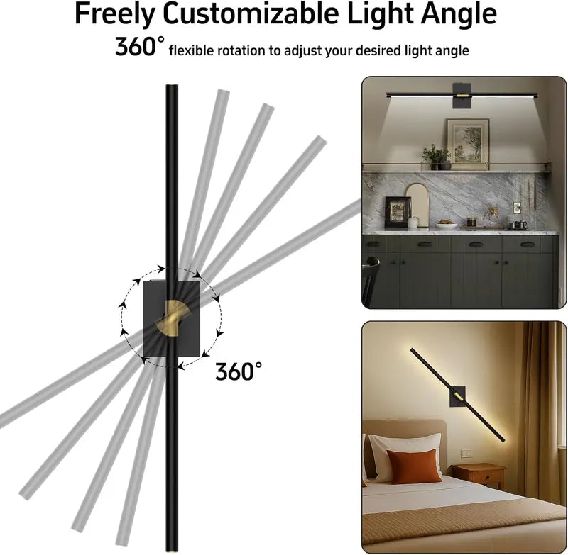 Modern Battery Operated Wall Lights – Set of 2, 31.5″ LED Sconces with Remote for Picture & Accent Lighting