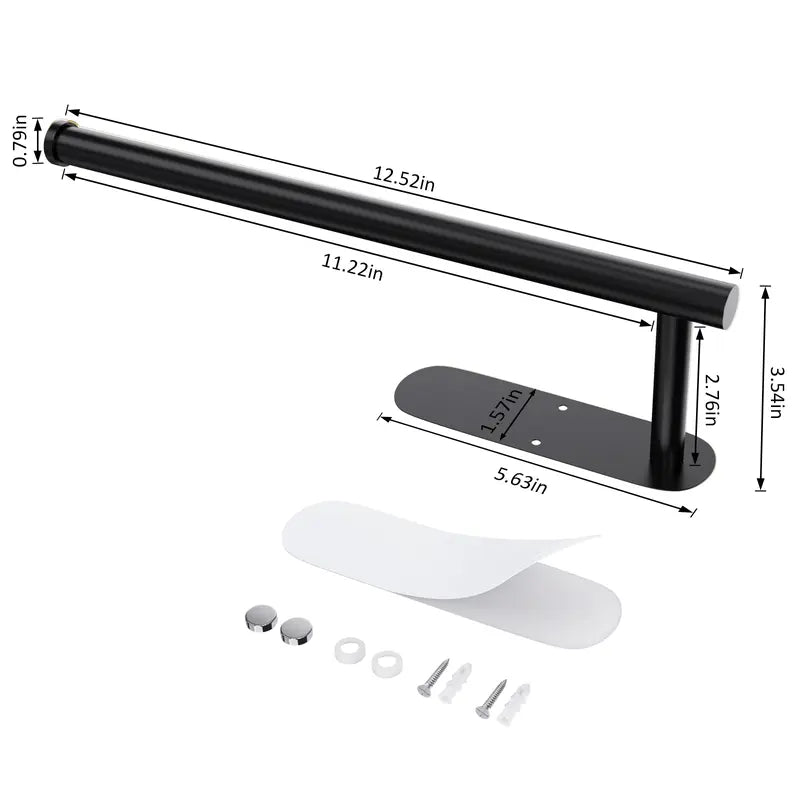 Self-Adhesive Paper Towel Holder Wall Mount, Space-Saving Design for Kitchen & Bathroom
