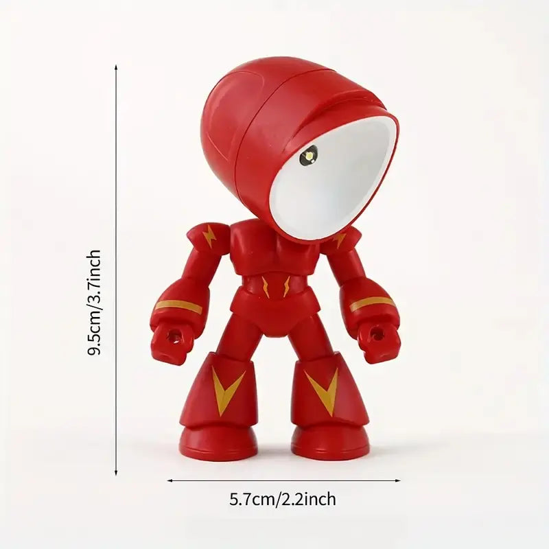 LED Mini Robot Night Light Cute Cartoon Companion Lamp for Bedroom & Desk Decor