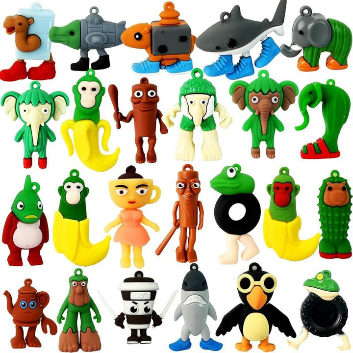 24pcs Italian Brainrot Toys – Tralalero Tralala Action Figures, Funny Shark Keychains & Collectible Figurines