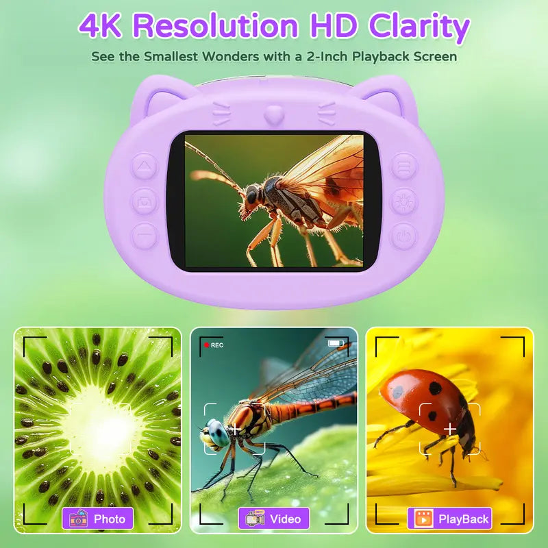 STEM Microscope with Camera – 2.4" 4K Screen, 1000X Magnification & 100m Telescope