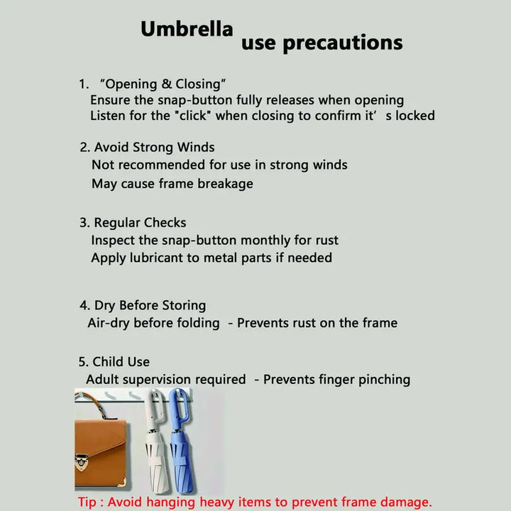 Automatic Folding Umbrella Windproof & Waterproof Portable Rain Umbrella for Men & Women