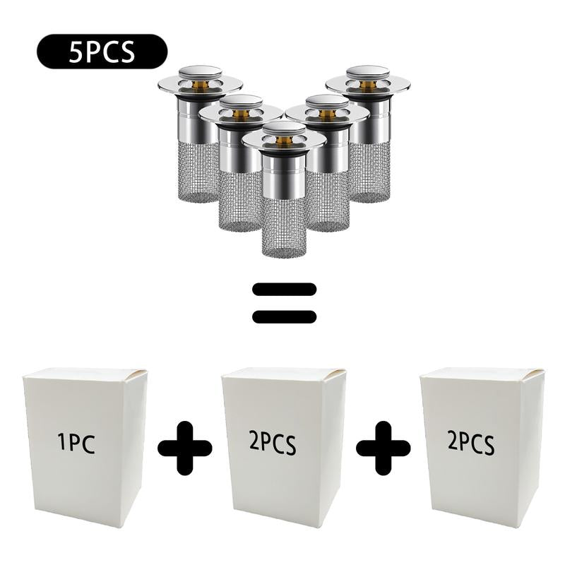 Bathroom Sink Drain Strainer – Pop Up Sink Stopper with Removable Stainless Steel Hair Catcher