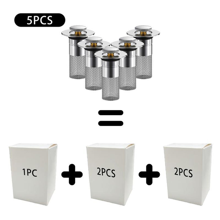 Bathroom Sink Drain Strainer – Pop Up Sink Stopper with Removable Stainless Steel Hair Catcher