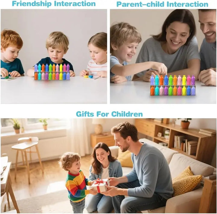 Match The Bottle Color Game – 20 Pieces for Family Game Nights, Enhances Logical Thinking