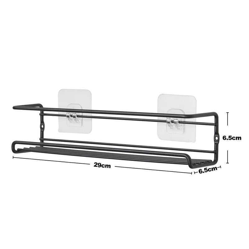 Wall Mounted Spice Organizer 2/4PCS Kitchen Storage Racks with Adhesive Stickers & Screws