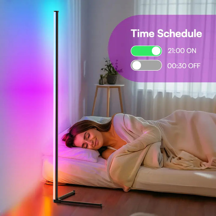 Smart LED Corner Lamp – RGB Floor Lamp with App, Remote, Music Sync & Scene Modes