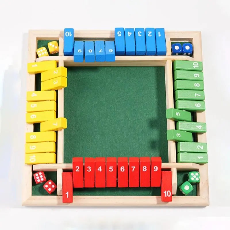 Classic Wooden Board Game – 4 Players Dice Game for Family Fun & Skill Development