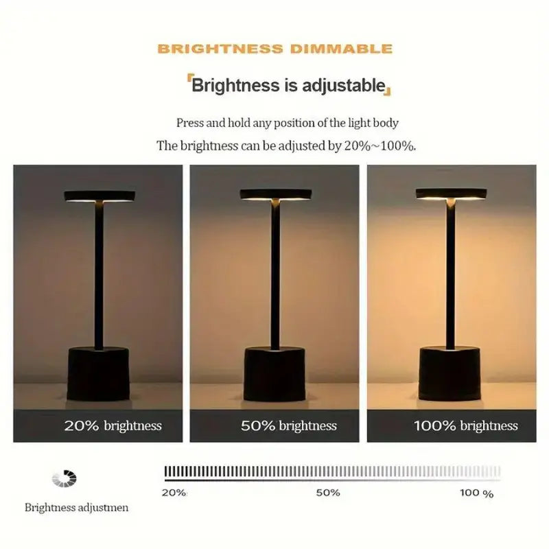 USB Rechargeable Table Lamp Modern Touch Control LED Desk Lamp, Wireless Ambient Light