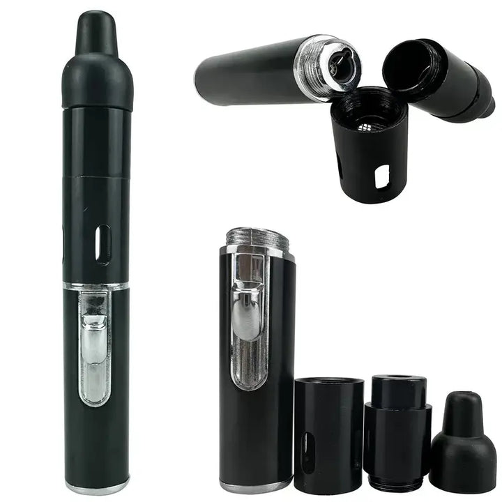 Refillable Metal Butane Torch Lighter Windproof Jet Flame with Adjustable, Child-Resistant Safety