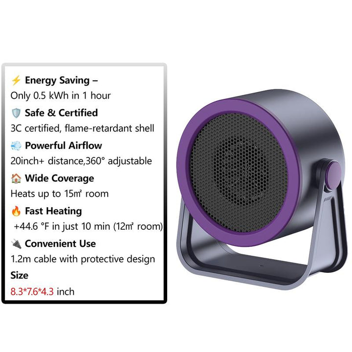 Compact Portable Heater – 2025 Hot Air Blower Mini Radiator, Energy Efficient Winter Warmer
