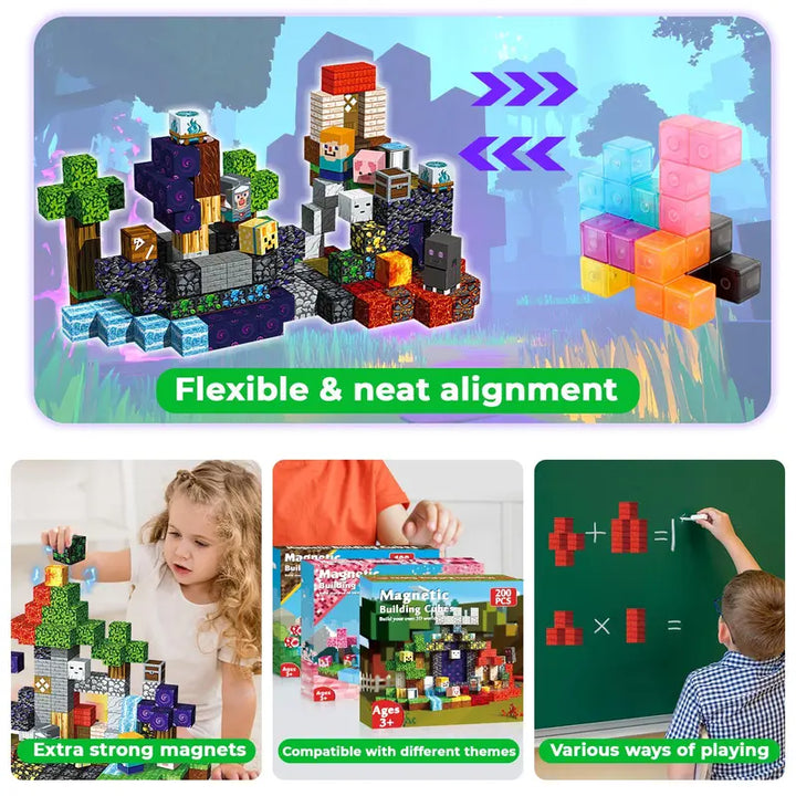 Magnetic STEM Building Blocks – 200PCS Montessori Toy for Boys & Girls, Educational Gift for Kids