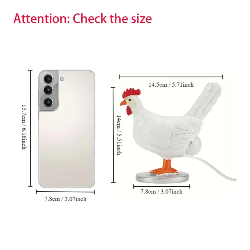 Chicken Design Desktop Decorative Light Cute Resin Animal Lamp for Home & Office Decor