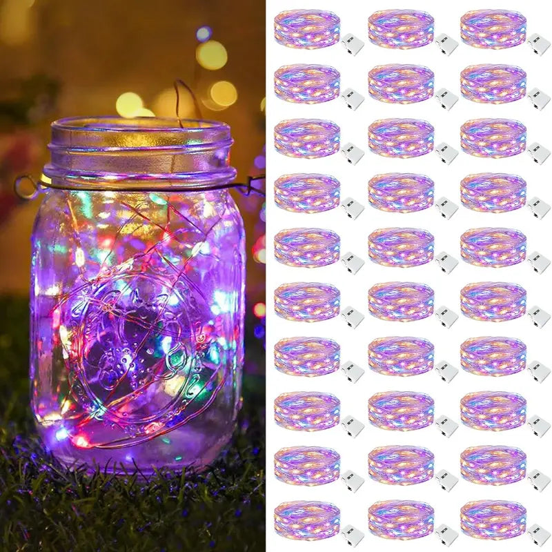 30-Pack LED Fairy Lights Battery Operated Warm White Silver Wire String Lights for DIY Decor