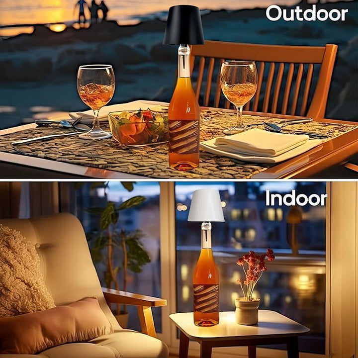 Rechargeable Wine Bottle Lamp Wireless LED Light with 3 Color Temperature Modes