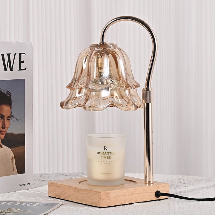 Flower-Shaped Candle Warmer Lamp with with Timer