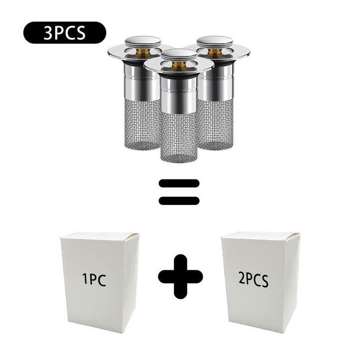 Bathroom Sink Drain Strainer – Pop Up Sink Stopper with Removable Stainless Steel Hair Catcher