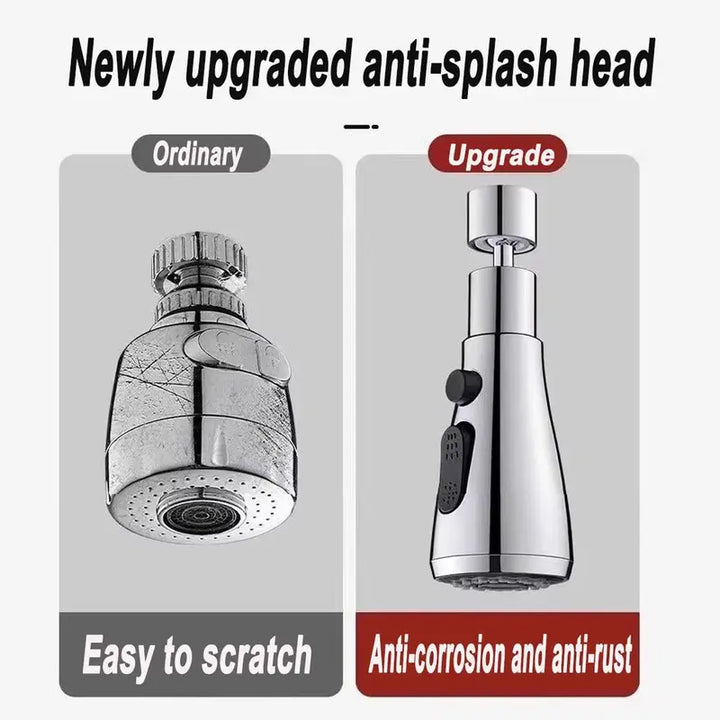 Universal Faucet Sprayer Head Rotatable Sink Aerator with Anti-Splash & Pull Down Design