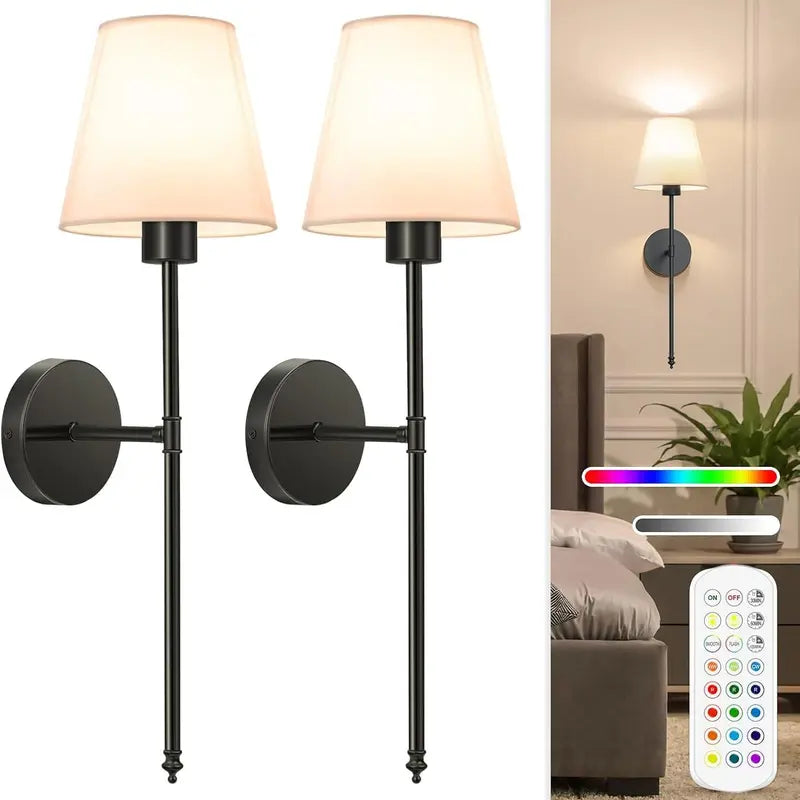 USB Rechargeable Wall Mounted Light with Remote Control