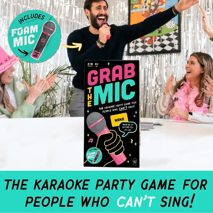 Grab The Mic Karaoke Game Foam Microphone 125 Word Cards & Game Board
