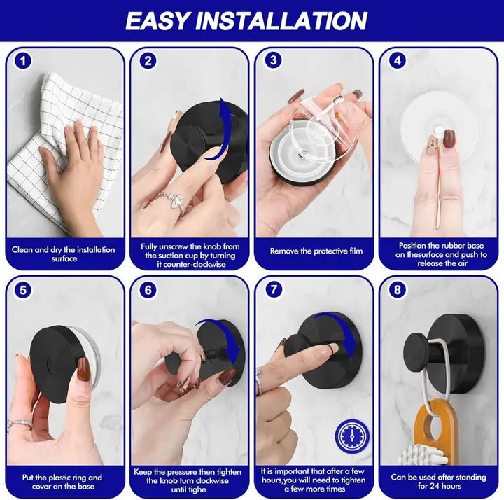 2 PCS Suction Cup Hooks – Waterproof Reusable Bathroom & Shower Towel Hooks