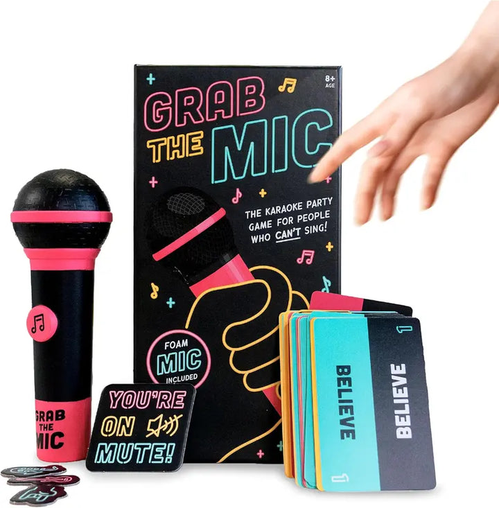 Grab The Mic Karaoke Game Foam Microphone 125 Word Cards & Game Board