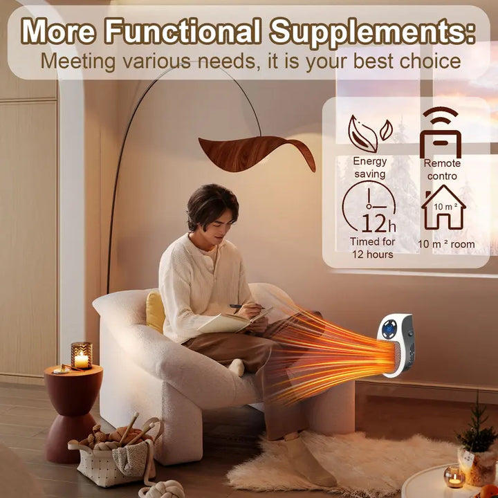 Wall Outlet Space Heater, 450W Plug in Electric Heater with Adjustable Thermostat, Portable Plug in Small Space Heater for Indoor,12H Timer & LED Display, PTC Ceramic Fast Heat Safely for Bedroom Bathroom Office