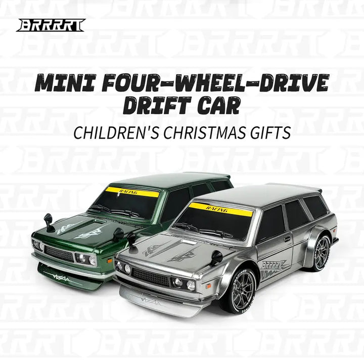 High-Speed Drift Racer with Wireless Remote Four-Wheel Drive, LED Headlights, Shock-Resistant PVC Body