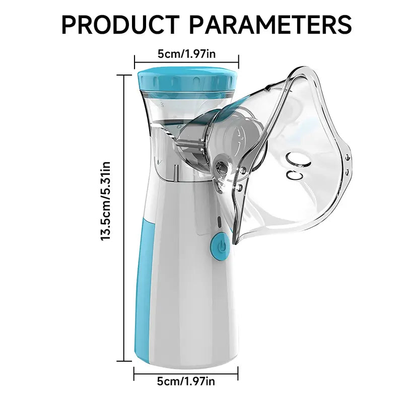 Portable Handheld Nebulizer Mesh Spacer Machine with Accessories for Adults & Kids