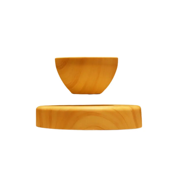 Magnetic Levitation Plant Pot – Black Wood Grain & White Marble with Unique Levitation Effect for Air Plants