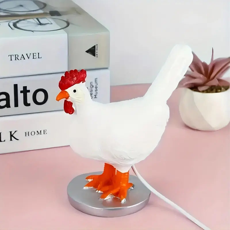 Chicken Design Desktop Decorative Light Cute Resin Animal Lamp for Home & Office Decor