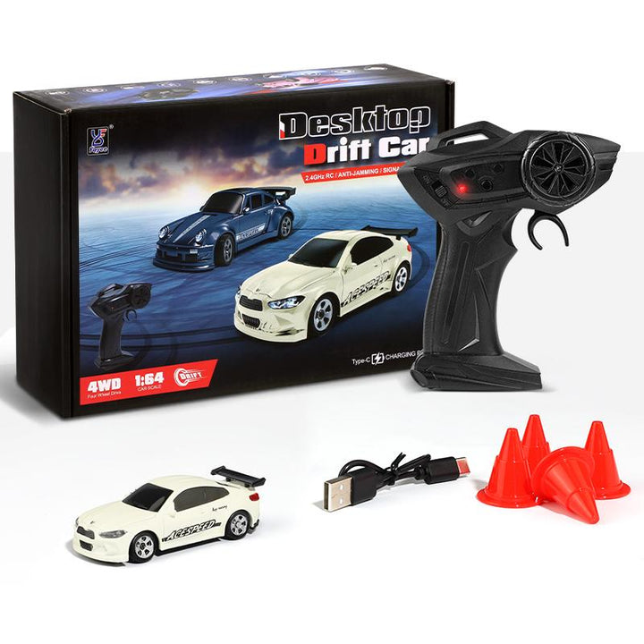 1/64 Mini RC Drift Car – 4WD High-Speed Remote Control Sports Car with LED Lights