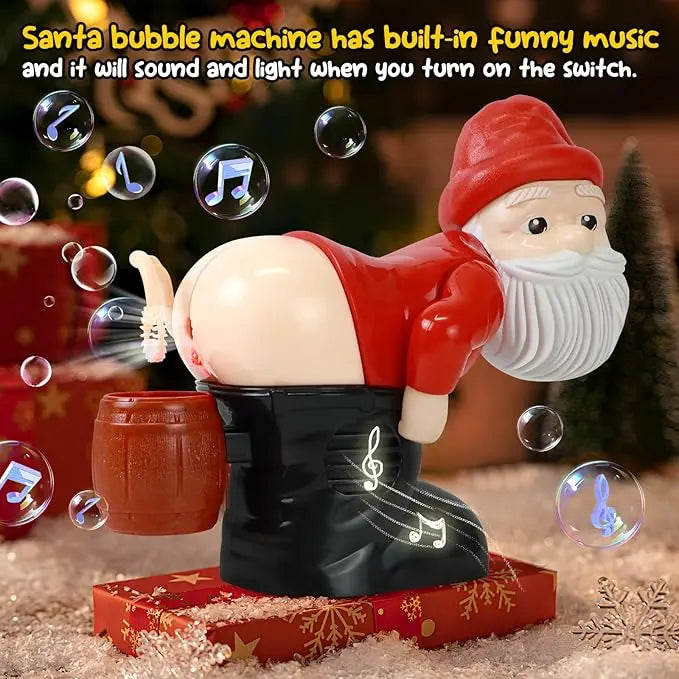 Farting Santa Bubble Machine – Christmas Bubble Blower with Funny Sounds & Holiday Music