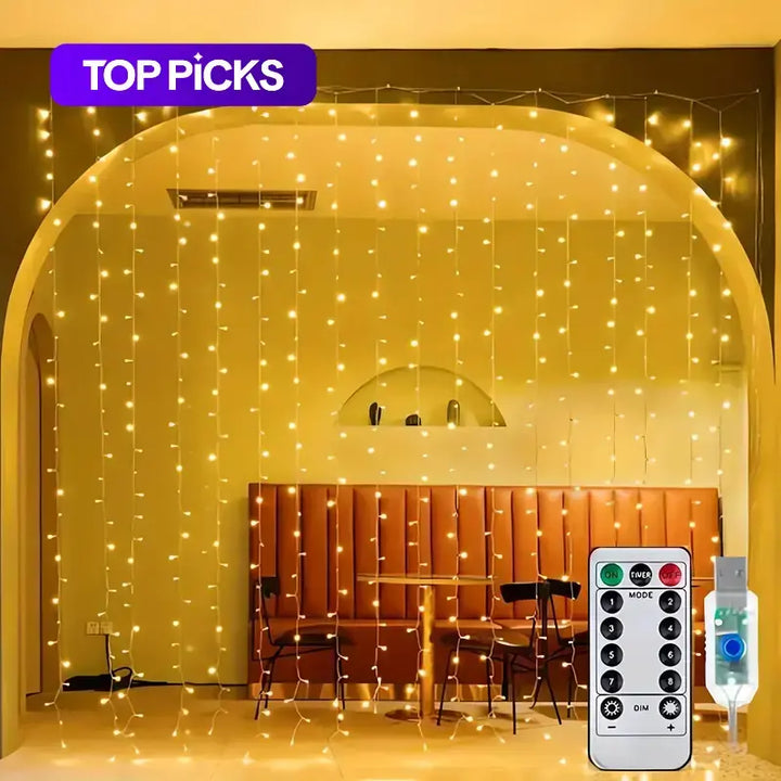USB Powered LED Curtain String Lights  Decorative Lights