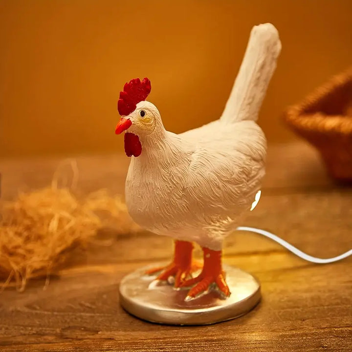 Chicken Design Desktop Decorative Light Cute Resin Animal Lamp for Home & Office Decor