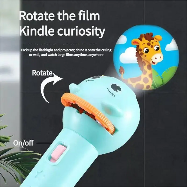 Educational Intelligent Cartoon Projector for Kids Fun Cognitive Learning Flashlight with Multiple Patterns