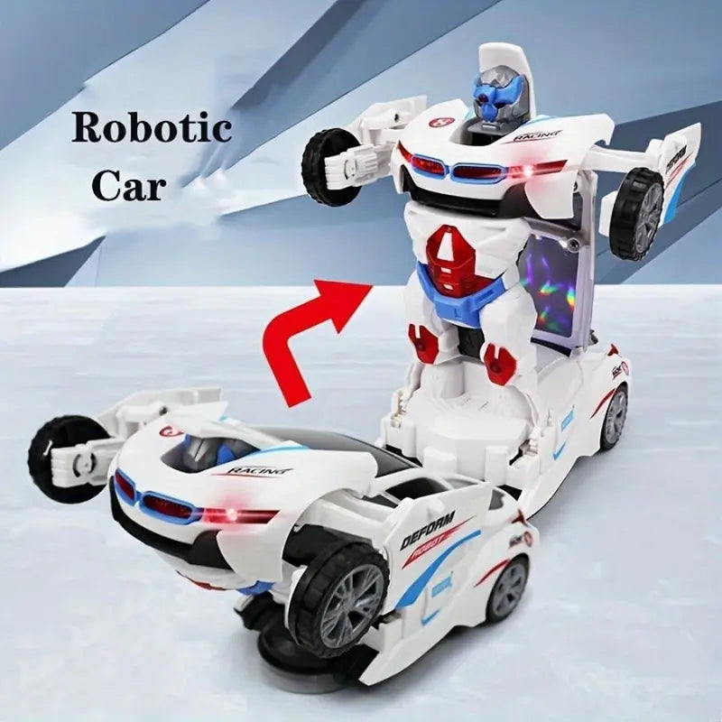 Automatic Deformation Robot Car Toy Transforming Car with Lights, Music & Obstacle Avoidance
