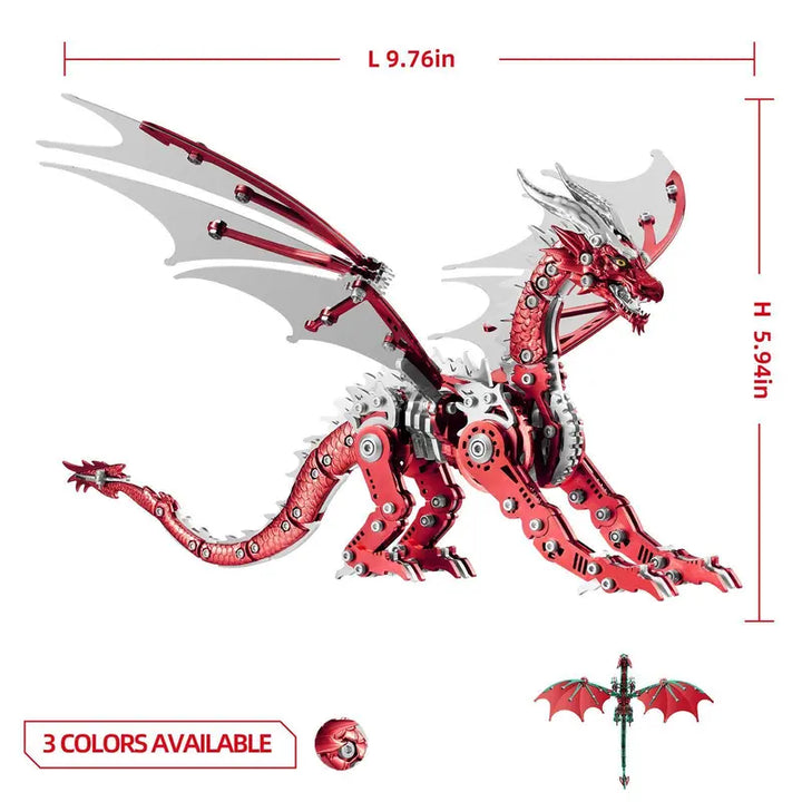 DIY 3D Metal Dragon Puzzle – Stainless Steel Craft Kit for Adults, Kids & Family Fun