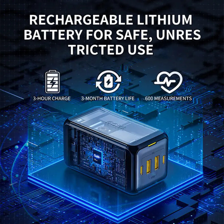 Wrist Blood Pressure Monitor – Rechargeable BP Cuff with LED Touch Screen & Voice Guidance