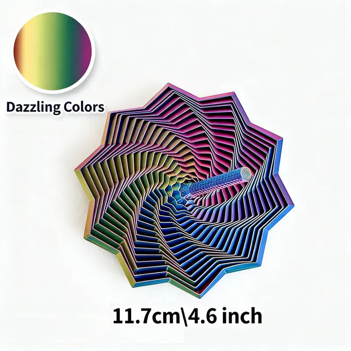 3D Printed Sensory Fidget Star Hypnotic Whirling Spiral Stress Relief Toy with Handle